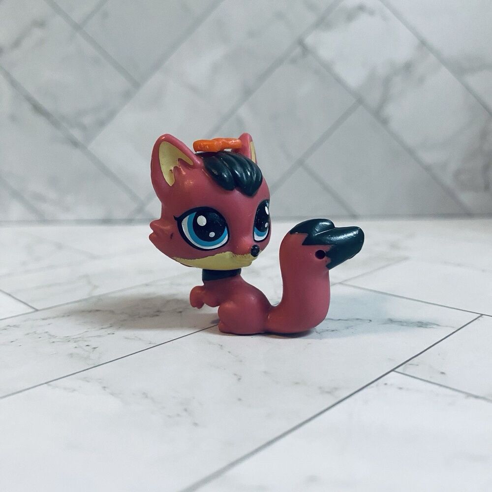 LPS Littlest Pet Shop Dark Pink Blue Eyes Fox Pet Party Replacement Part